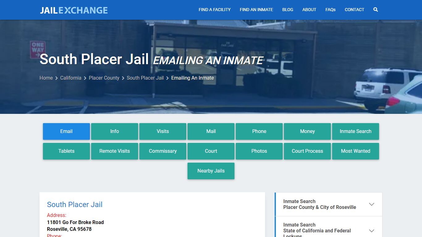 Inmate Text, Email - South Placer Jail, CA - Jail Exchange